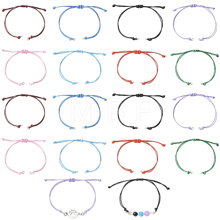 40Pcs 8 Colors Waxed Polyester Cord Bracelets Making AJEW-CJ00017-1