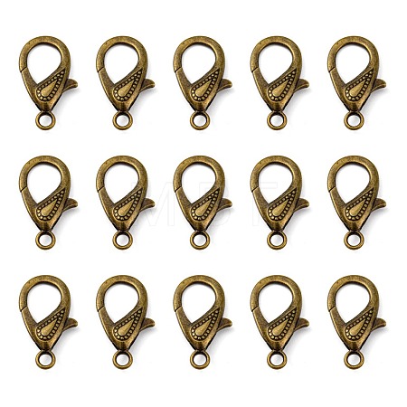 Tibetan Style Alloy Lobster Claw Clasps X-PALLOY-O027-AB01-1