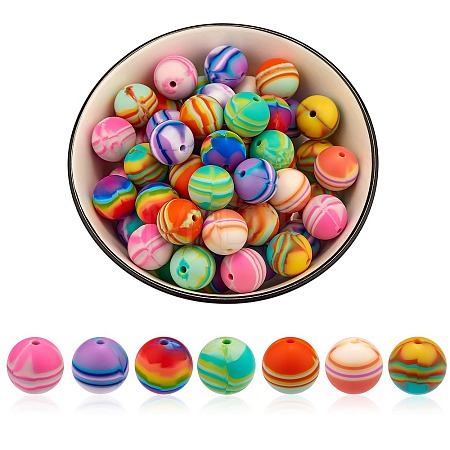 WEWAYSMILE 70Pcs 7 Styles 15mm Silicone Round Beads Making Kit JX487A-1