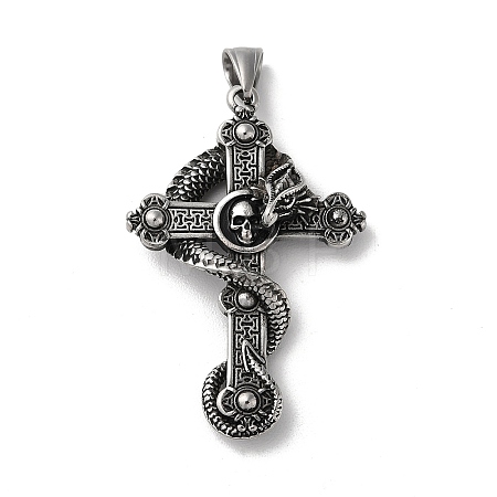 304 Stainless Steel Big Pendants STAS-L223-10AS-1