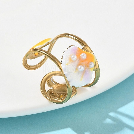 Ocean 304 Stainless Steel Cuff Open Rings RJEW-C166-01A-G-1