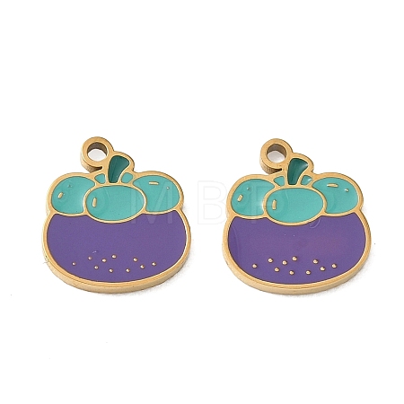 Fruit 304 Stainless Steel Enamel Pendants SA-CBA49D2-11G-04-1