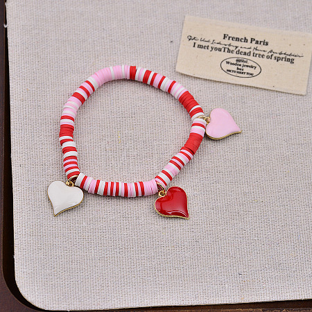 Valentine's Day Zinc Alloy Enamel Charm Bracelets FS-WG4D636-02-1