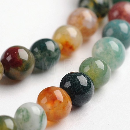 Round Natural Indian Agate Gemstone Bead Strands G-J333-07-4mm-1