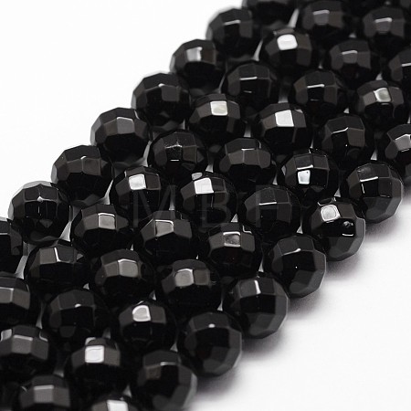 Natural Dyed & Heated Black Onyx Beads Strands X-G-D840-23-6mm-1