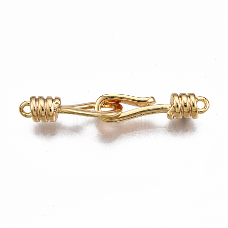 Brass Hook and S-Hook Clasps KK-T063-70G-NF-1