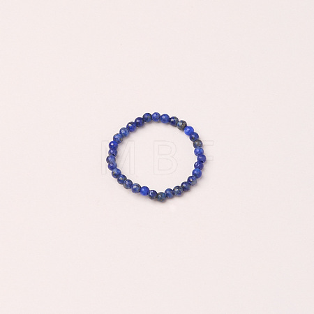 Adjustable Natural Lapis Lazuli Bead Finger Rings FS-WGFFDB9-14-1