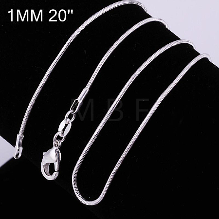 Brass Round Snake Chain Fine Necklaces NJEW-BB10854-20-1