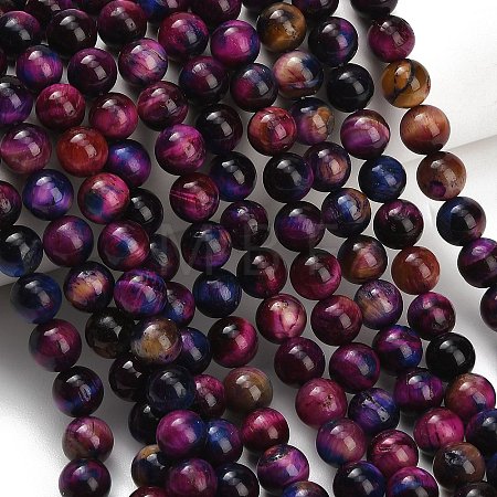 Natural Tiger Eye Beads Strands G-B133-A02-8mm-10-1