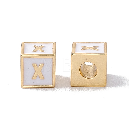 Rack Plating Brass Enamel Beads KK-B060-04G-04X-1