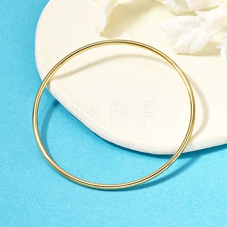 Ion Plating(IP) 304 Stainless Steel Simple Plain Bangle for Women High Polished BJEW-F461-01A-G-1