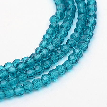 Transparent Glass Bead Strands GLAA-R166-6mm-01C-1