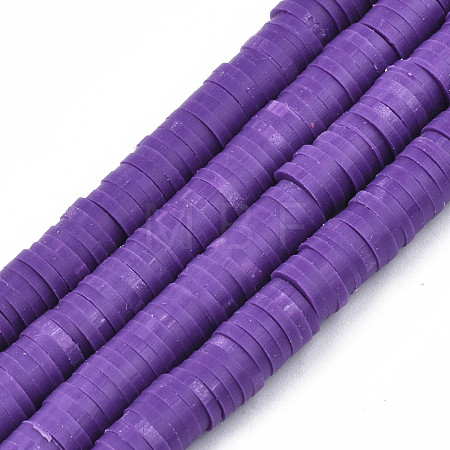 Handmade Polymer Clay Beads Strands CLAY-R089-6mm-052-1