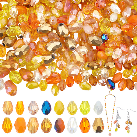 296Pcs 2 Styles Transparent Glass Beads GLAA-WR0001-08-1