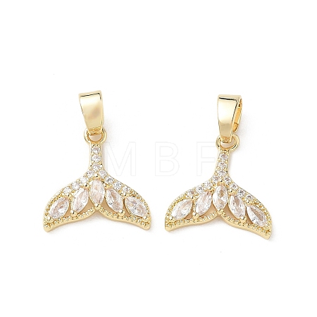 Brass Micro Pave Clear Cubic Zirconia Pendants KK-A299-04G-1