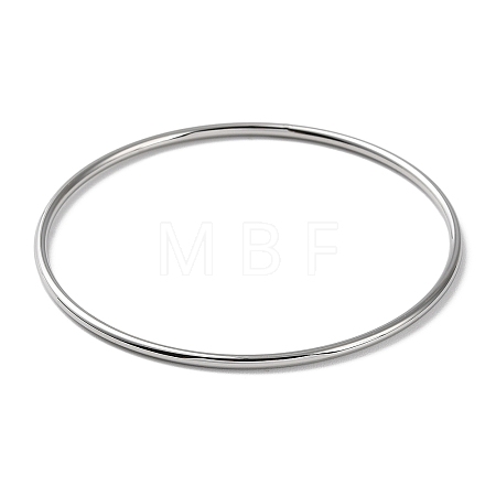 Non-Tarnish 304 Stainless Steel Simple Plain Bangle for Women High Polished BJEW-F461-01A-P-1