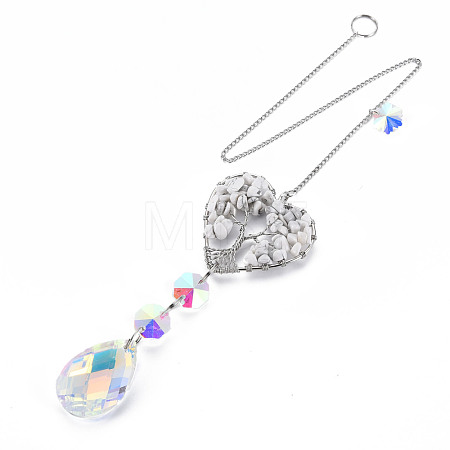Natural Gemstone Big Pendants G-N333-008F-1