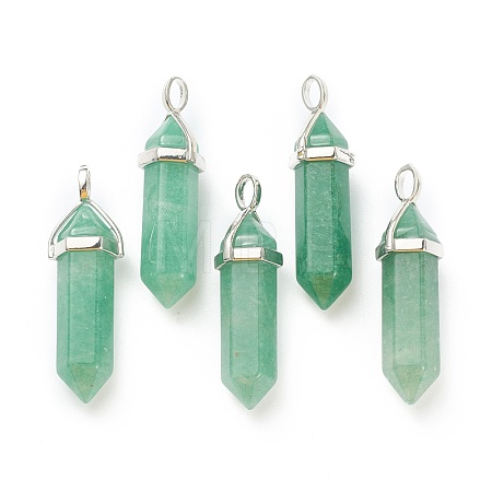 Natural Green Aventurine Pointed Pendants G-M378-01P-A08-1
