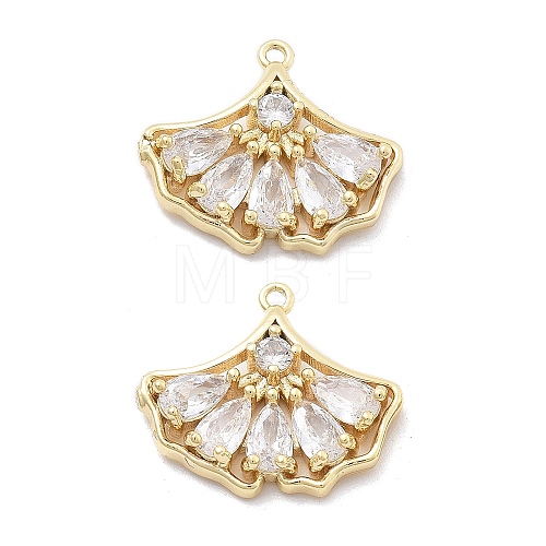 Brass Micro Pave Cubic Zirconia Pendants KK-B134-44G-1