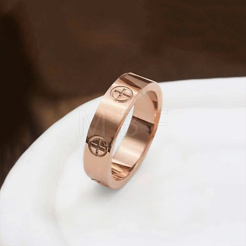 Cross Pattern 201 Stainless Steel Finger Rings FS-WG329CB-03-1