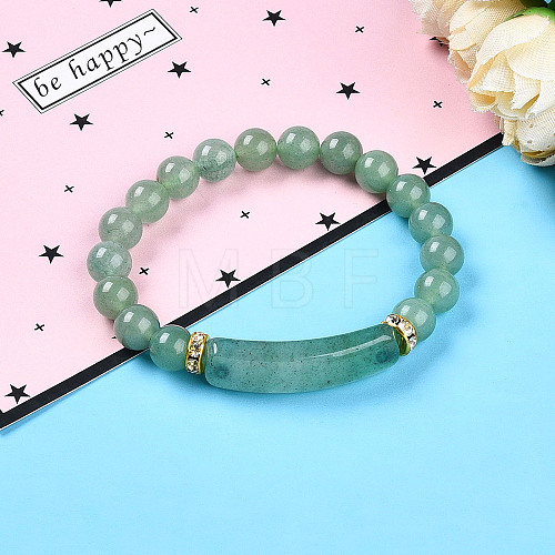 Natural Green Aventurine Beads Stretch Bracelets BJEW-T022-04L-1