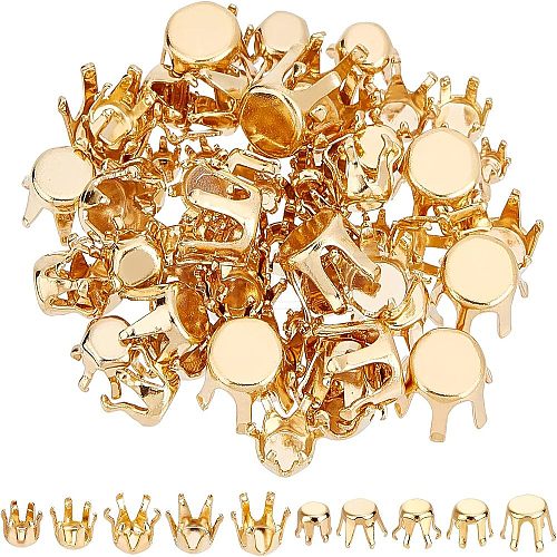 Unicraftale 70Pcs 5 Style 304 Stainless Steel Rhinestone Claw Settings STAS-UN0026-74-1