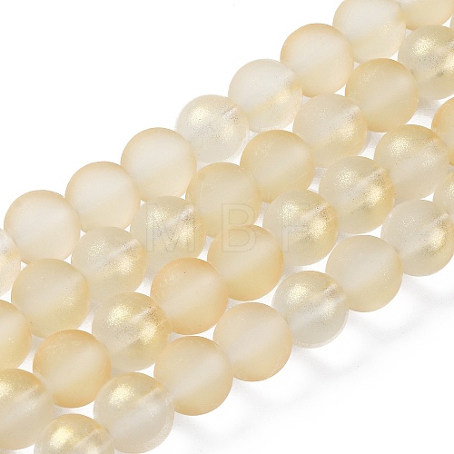 Spray Painted Glass Round Bead Strands DGLA-Q015-10mm-21-1