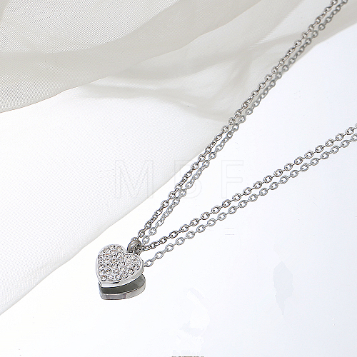 Stainless Steel Heart Pendant Necklaces for Women GE0081-4-1