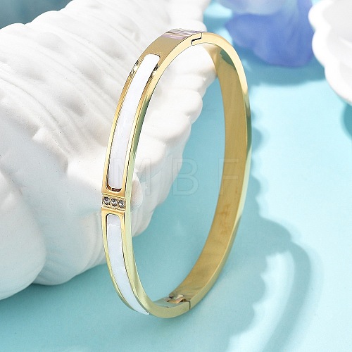 304 Stainless Steel Rhinestone Bangles for Women BJEW-Z092-07G-1