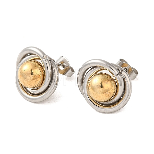 Ring & Round 304 Stainless Steel Stud Earrings for Women EJEW-U003-19-1