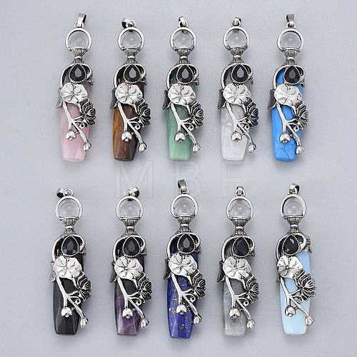 Natural & Synthetic Mixed Gemstone Big Pendants G-L520-K-1