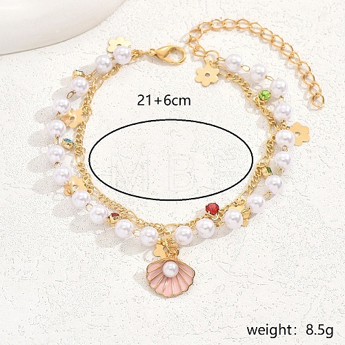 Shell Flower Charm Multi-layer Anklets for Women CW6045-1