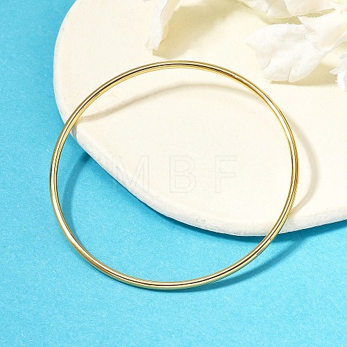 Ion Plating(IP) 304 Stainless Steel Simple Plain Bangle for Women BJEW-F461-01A-G-1