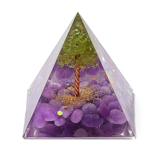 Orgonite Pyramid Resin Energy Generators DJEW-PW0012-020B-1