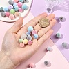 30Pcs Flocky Opaque Acrylic Beads OACR-YW0004-38A-4