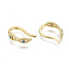 Brass Micro Pave Cubic Zirconia Cuff Earrings EJEW-T046-40G-NF-3