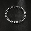 201 Stainless Steel Curb Chain Bracelets with Lobster Claw Clasps for Men BJEW-P316-01B-P-3