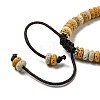 Disc Dyed Natural Lava Rock Adjustable Braided Beaded Bracelet BJEW-G691-01A-3