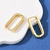 Rectangle Brass Cubic Zirconia Hoop Earrings EJEW-A156-16B-G-2