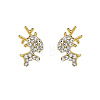 Alloy Crystal Rhinestone Deer Stud Earrings FS-WG0671C-01-5