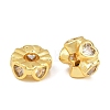 Brass Micro Pave Clear Cubic Zirconia Beads KK-C142-08G-2