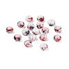 Opaque Spray Painted Glass Beads GLAA-G118-01R-1