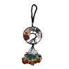 Wire Wrapped Chakra Chips Natural Gemstone Big Pendant Decorations HJEW-H057-02D-01-1