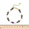 Natural Labradorite &  Amethyst & White Jade Beaded Bracelets for Women BJEW-JB13619-3