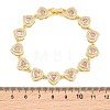 Brass Pave Cubic Zirconia Heart Tennis Bracelets for Women KK-CBA68DA-09G-02-5
