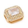 Brass Micro Pave Cubic Zirconia Slide Charms ZIRC-I068-09G-3