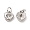 Brass Micro Pave Clear Cubic Zirconia Charms KK-E068-VB235-1