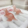 Natural Rose Quartz Carved Dinosaur Figurines Statues for Home Office Desktop Decoration PW-WG11850-14-1