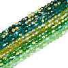 10 Strands 5 Colors Electroplate Transparent Glass Beads Strands EGLA-TA0013-78C-2
