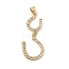 Brass Micro Pave Clear Cubic Zirconia Pendants CU-CBA7D12-12G-1